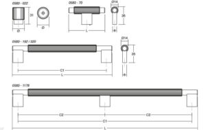 Uchwyt meblowy podłużny Arpa 192 aluminiowy rustykalna złota
