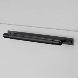 Uchwyt meblowy z podkładką Pull Bar Plate Medium Cross Metalowy Czarny