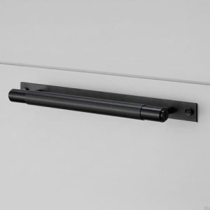 Uchwyt meblowy z podkładką Pull Bar Plate Medium Cross Metalowy Czarny