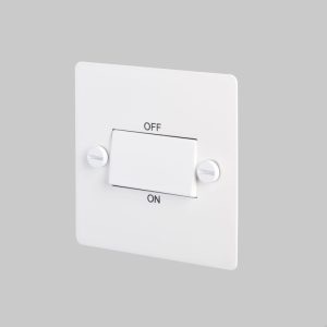 Włącznik Pojedynczy Fan Isolator Switch Biały Standard angielski