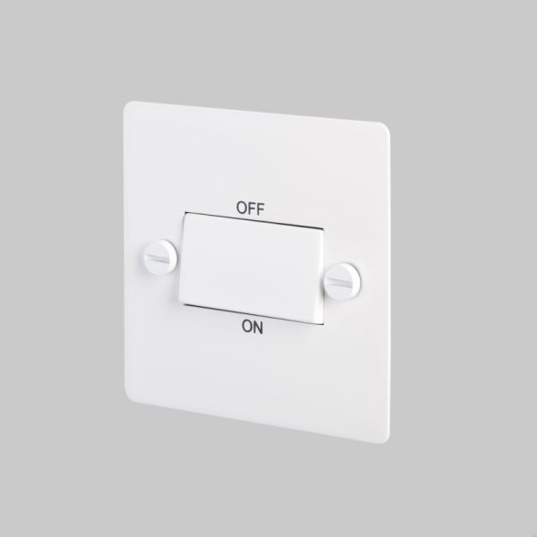 Włącznik Pojedynczy Fan Isolator Switch Biały Standard angielski