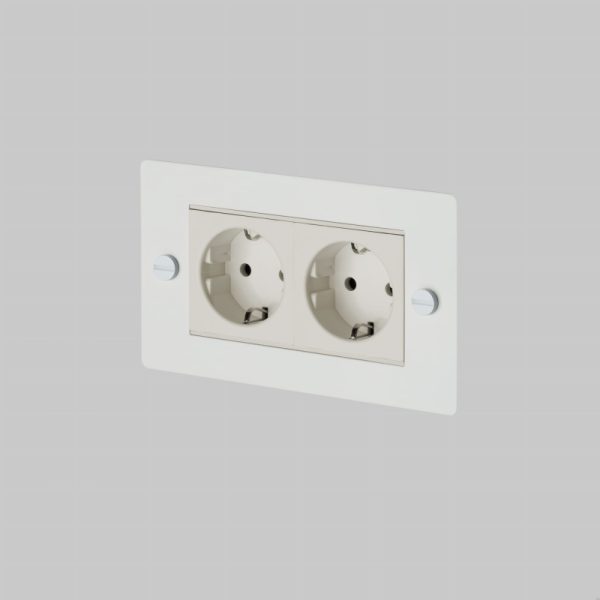 Gniazdo podwójne 2G Euro Socket - Białe [C - Mg933] Standard angielski