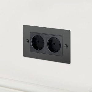 Gniazdo podwójne 2G Euro Socket - Czarne [C - Mg922] Standard angielsk