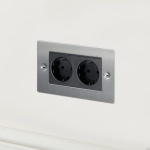 Gniazdo podwójne 2G Euro Socket - Stalowe [C - Mg911] Standard angielski