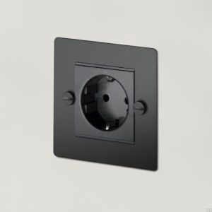 Gniazdo pojedyncze 1G Euro Socket - Czarne [C - Mg822] Standard angielski