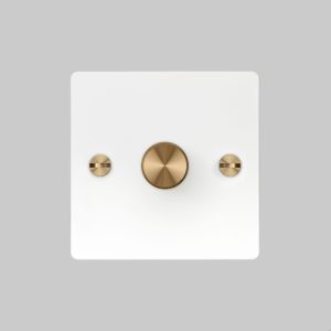 Włącznik - Premium 1G Dimmer Biały/Mosiężny [El130P] Standard angielski