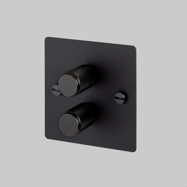 Włącznik - Premium 2G Dimmer Czarny/Stalowy [El221P] Standard angielski