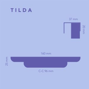 TILDA LAKIER MAT uchwyt meblowy krawędziowy mosiężny szczotkowany lakierowany