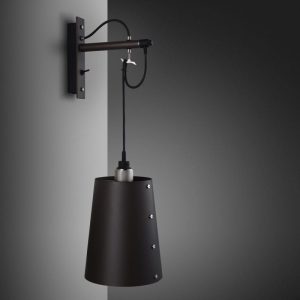 Lampa Hooked Wall Large Grafitowa/Stal [A9021D]