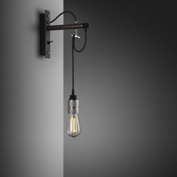 Lampa Hooked Wall Nude Grafitowa/Stal [A9001D]
