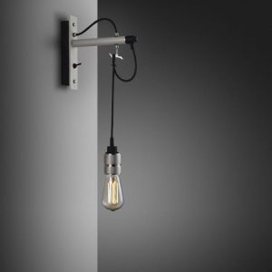 Lampa Hooked Wall Nude Szara/Stal [A9001L]