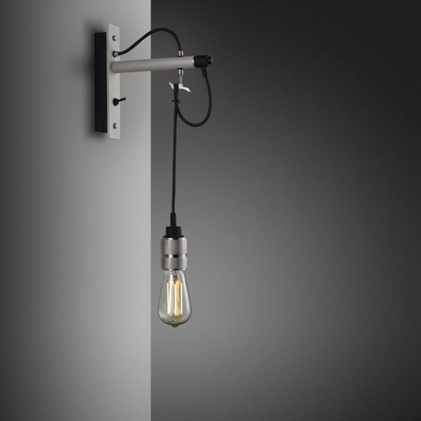 Lampa Hooked Wall Nude Szara/Stal [A9001L]