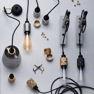 Lampa Hooked Wall Nude Szara/Stal [A9001L]
