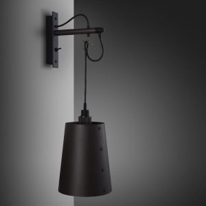 Lampa Hooked Wall Large Grafitowa/Palony brąz [A9024D]