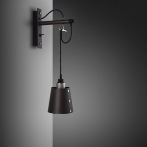 Lampa Hooked Wall Small Grafitowa/Stal [A9011D]