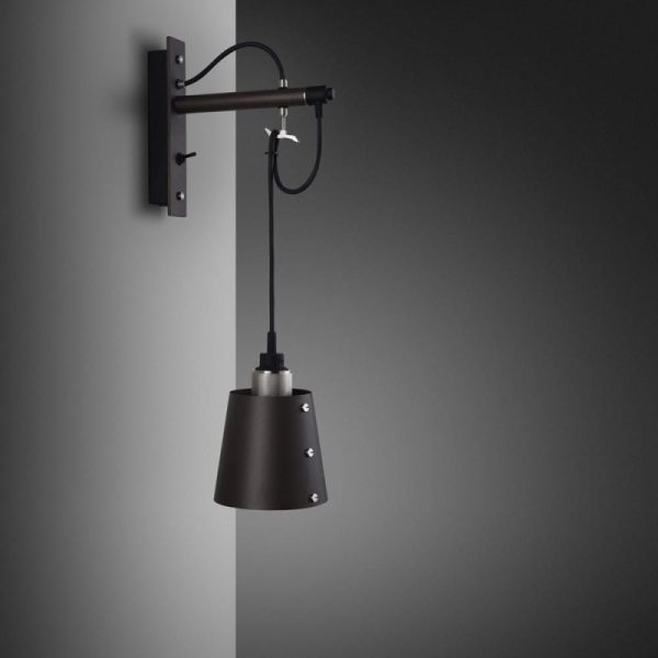 Lampa Hooked Wall Small Grafitowa/Stal [A9011D]