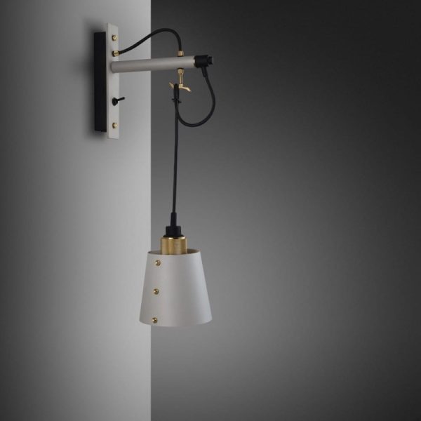 Lampa Hooked Wall Small Szara/Mosiądz [A901L]