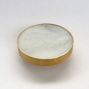 MARMUROWY UCHWYT MEBLOWY Z MOSIĄDZU I BIANCO CARRARA XL