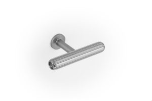 Gałka meblowa T - Bar Rille Mini Aluminiowa Srebrna Szczotkowana