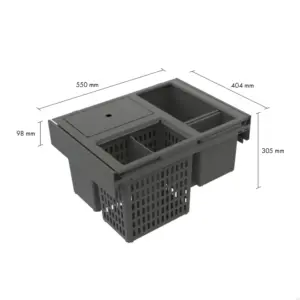 System pojemników do segregacji odpadów Hide 600 Eco Ciemnoszary