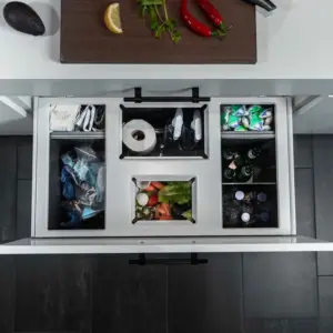 System pojemników do segregacji odpadów Hide 400 Eco Ciemnoszary