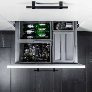 System pojemników do segregacji odpadów Cube Basic Low 400 Ciemnoszary