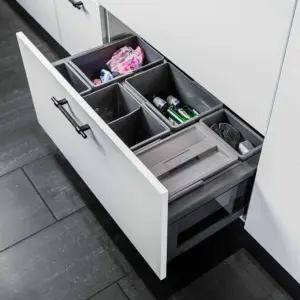 System pojemników do segregacji odpadów Cube Basic Low 400 Ciemnoszary
