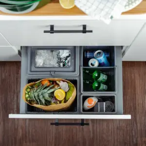 System pojemników do segregacji odpadów Cube Basic Low 400 Ciemnoszary