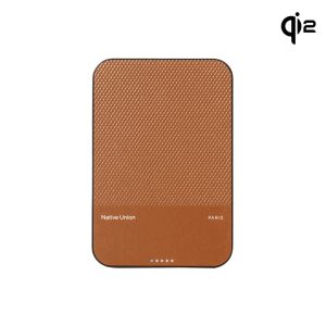 Native Union (Re)Classic Qi2 Power Bank - magnetyczny powerbank 5000 mAh kompatybilny z MagSafe i Qi2, kabel USB - C - USB - C 15 cm w zestawie (tan)