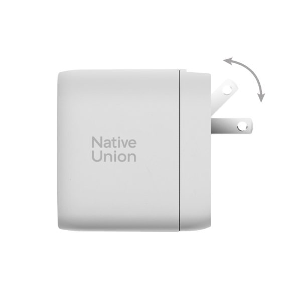 Native Union Fast GaN Charger - ładowarka 67W PD, 2x USB - C, adaptery US/UK/EU w zestawie (white)