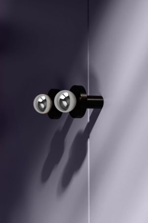 Gałka meblowa POLA BLACK - SILVER