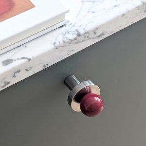 Gałka meblowa POLA SILVER - RED