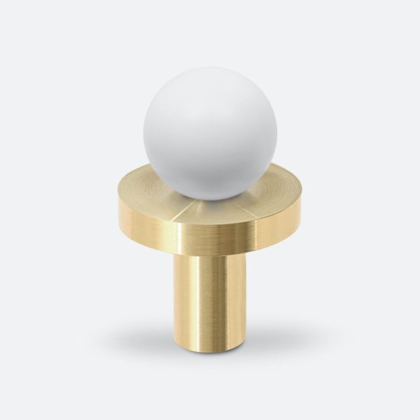 Gałka mosiężna POLA GOLD - WHITE