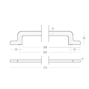 Uchwyt mosiężny ISA MODERN 320 (L)