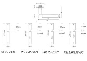Klamka drzwiowa Formani ONE BB PBL15/50