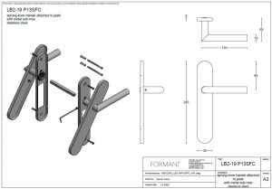 Klamka Formani BASICS blind LB2 - 19P13SFC - Złoty satynowy PVD