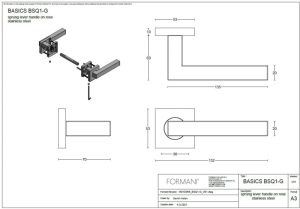 Klamka Formani BASICS BSQ1 - G - Jasny brąz PVD