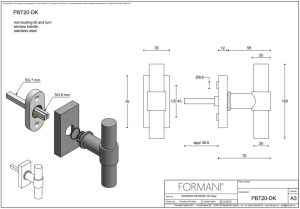Klamka okienna Formani ONE PBT20 - DK - Czarny satynowy PVD