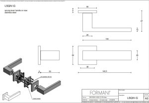 Klamka drzwiowa Formani SQUARE LSQ4 - G - Czarny satynowy PVD
