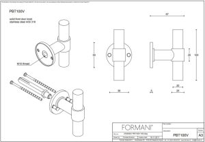 Gałka drzwiowa Formani ONE PBT100V - Złoty satynowy PVD