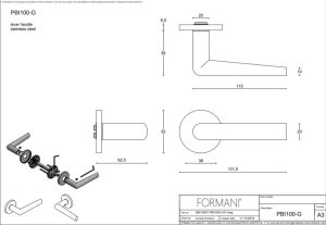 Klamka drzwiowa Formani INC PBI100 - G - Czarny satynowy PVD