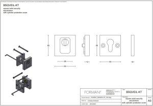 Rozeta pod wkładkę PZ Formani BASICS PZ BSQVEIL - KT - Czarny mat