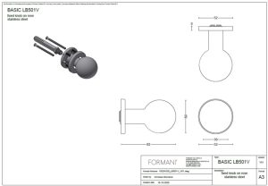 Gałka drzwiowa Formani BASICS LB501 - Gunmetal PVD