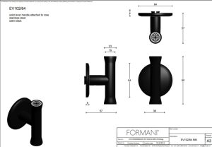 Klamka drzwiowa Formani EV102ZL/64 - Czarny mat
