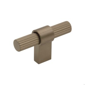 Gałka meblowa T - Bar Helix Stripe Srebrna Metalowa Szczotkowana (Inox Look)