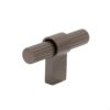 Gałka meblowa T - Bar Helix Stripe Aluminiowa Ciemny Brąz