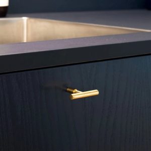 Gałka meblowa T - Bar Spira Mosiężna Polerowana