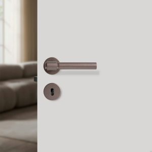 Klamka do drzwi Helix Plain 200 Metalowa Ciemny Brąz Standard Skandynawski