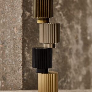 Gałka meblowa Helix Stripe Srebrna Metalowa Szczotkowana (Inox Look)