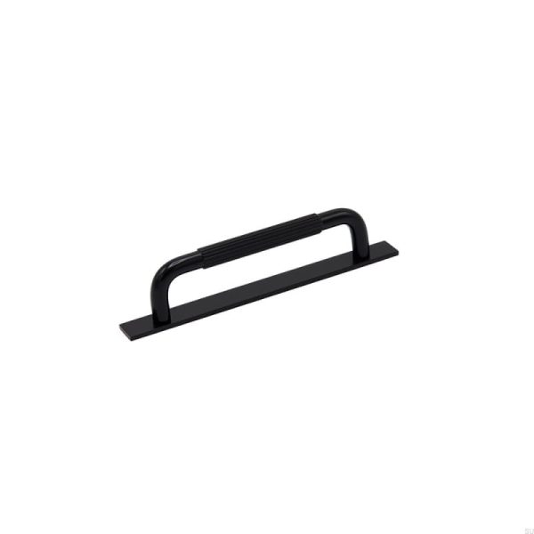 Uchwyt meblowy podłużny z podkładką Helix Stripe 128 Aluminiowy Czarny